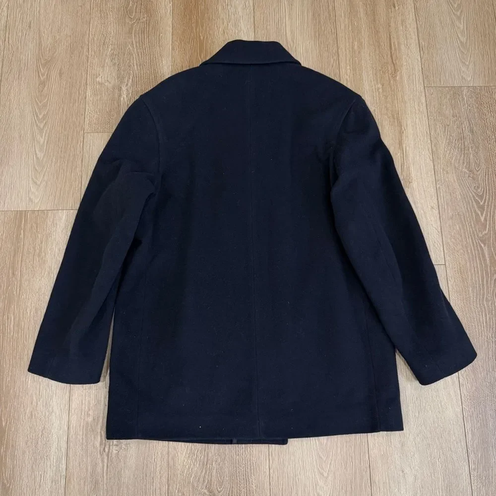 Gloverall Wool Blend Peacoat Double Breasted Military Style Coat FR 44 US 12